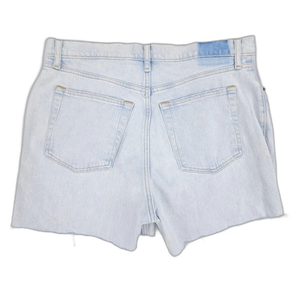ABERCROMBIE 90s High Rise Relaxed Jean Shorts Clean Girl Raw Hem Light Denim Y2k - Picture 5 of 9